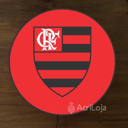 Imagem de Luminoso de Parede Flamengo 40cm Acrilico LED, Luminoso de Bar e Churrasqueira, Placa Decorativa de Parede