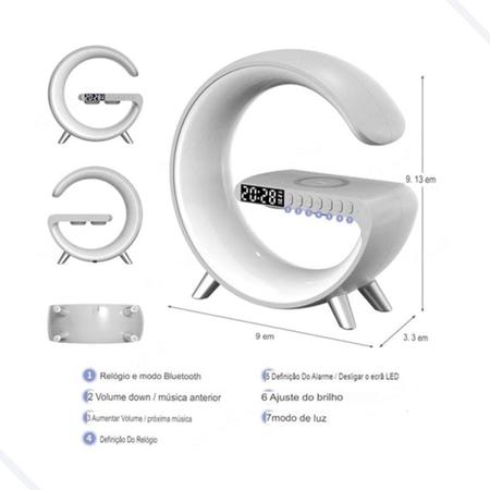 Luminria G Led RGB Carregador Induo relogio despertador - Kapbom - Relógio  de Pulso - Magazine Luiza