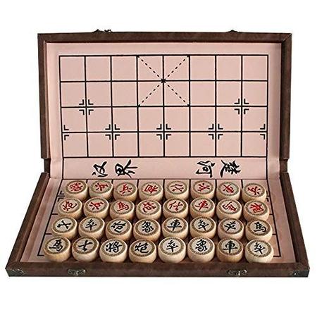 Luoyer 15 polegadas Conjunto de xadrez chinês com PU Couro Foldable Board  Xiangqi Portable Chinese Chess Game Set Estratégia Xiang Qi Jogos de  tabuleiro para 2 jogadores para crianças adultos Família 