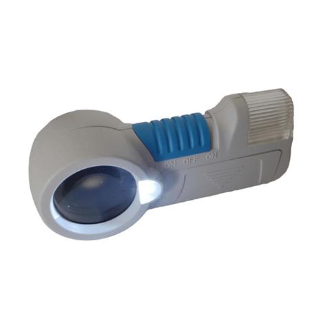 Imagem de Lupa de Mão Profissional Com Iluminação LED Aumento de 12x e Lanterna LED - 57011