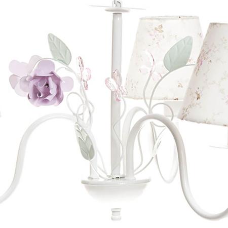 Imagem de Lustre 3L Floral Rosa Quarto Bebê Infantil Menina