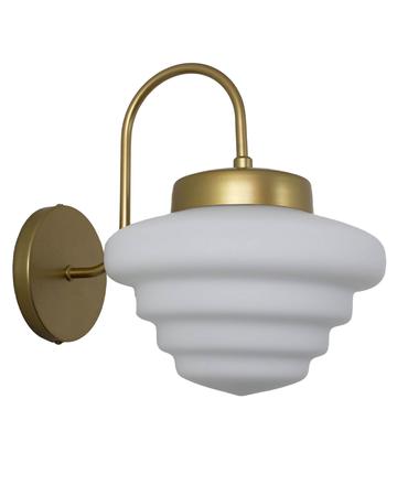 Imagem de Lustre Arandela Dourada Escada Colmeia Retro Vidro Branco 143