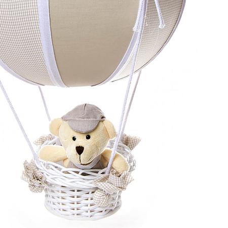 Imagem de Lustre Balão Bolinha Urso Bege Quarto Bebê Infantil Menino