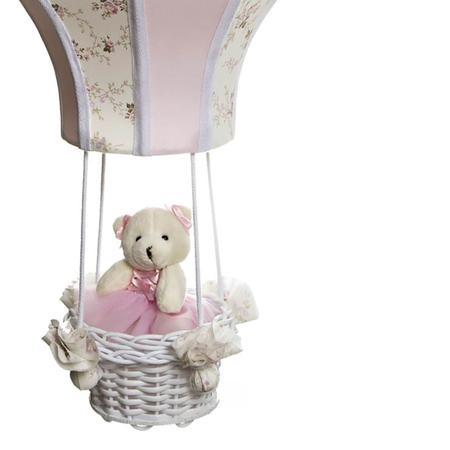 Imagem de Lustre Balão Cintura Ursa Rosa Quarto Bebê Infantil Menina
