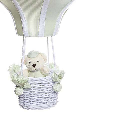 Imagem de Lustre Balão Grande Verde Com Ursinho Quarto Bebê Infantil