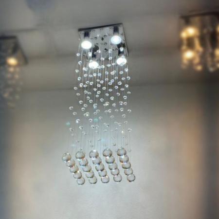 Imagem de Lustre Com Cristais Legítimos Para Quarto, Sala, Corredor com  Lâmpada Inclusa Branca Fria