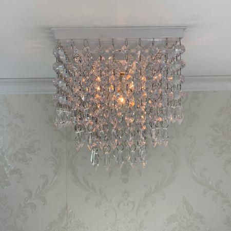Imagem de Lustre Cristal Acrílico Decoração Sala Iluminação Para Banheiro Decorar Quarto Design Morderno 19x21cm