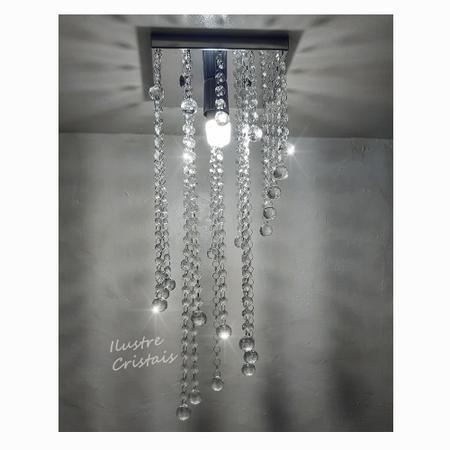 Imagem de Lustre De Cristal Acrílico Alto Brilho 20x20 Cm 55 cm altura Soq E27