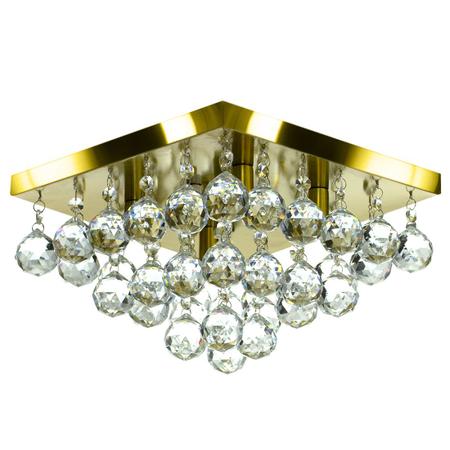 Imagem de Lustre De Cristal Legitimo Classic Square 30x30 Dourado