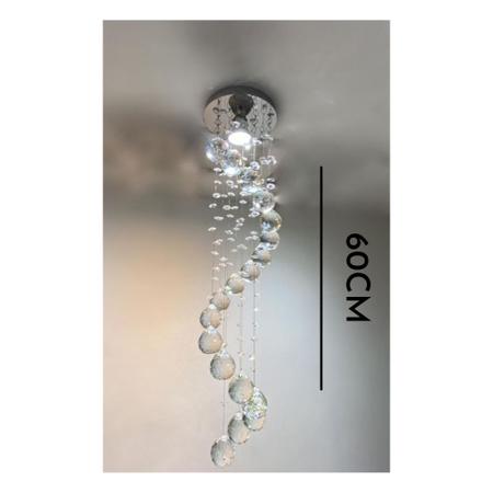 Imagem de Lustre de cristal legítimo Maravilhoso Espiral com Base Inox