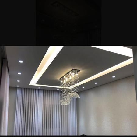 Imagem de Lustre de Cristal Para Recepção,Sala de Jantar/Estar Base de Inox Polida com 1 Metro de Altura