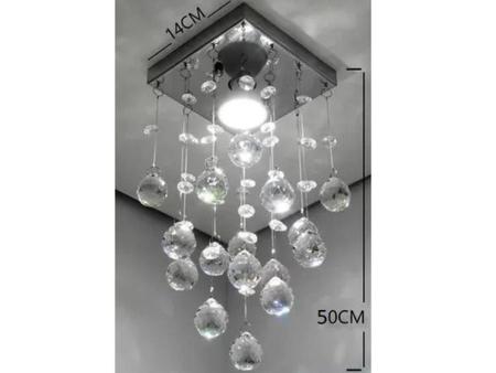 Imagem de Lustre de Cristal Verdadeiro K9 Super Barato Alto Brilho - Casa cristalle - Desconexo - Aço Inox Espelhado