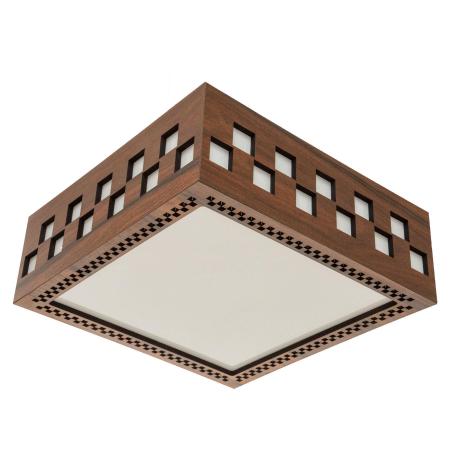 Imagem de Lustre Decorativo Madeira Plafon Enseada Quad 20Cm