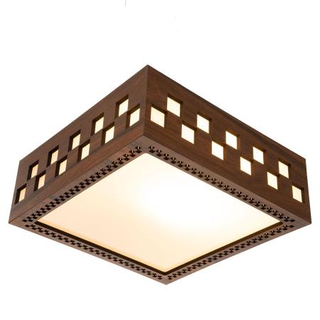 Imagem de Lustre Decorativo Madeira Plafon Enseada Quad 20Cm