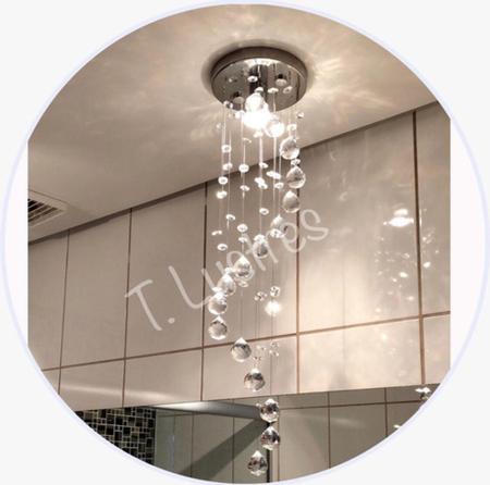 Imagem de Lustre em Espiral base 15cm Lindo para Banheiro e Cabeceira de Cama