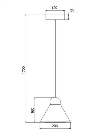 Imagem de Lustre Luminária Pendente Led Cone 20cm - Elgin