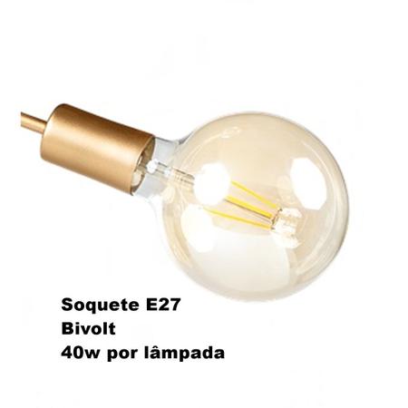 Imagem de Lustre para Sala Moderno Dourado 8 Lâmpadas Pendente Sputnik