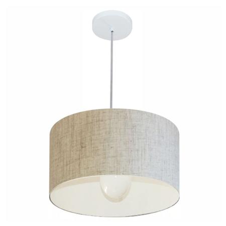 Imagem de Lustre Pendente Cilíndrico Md-4031 Cúpula em Tecido 40x21cm Rustico Bege - Bivolt