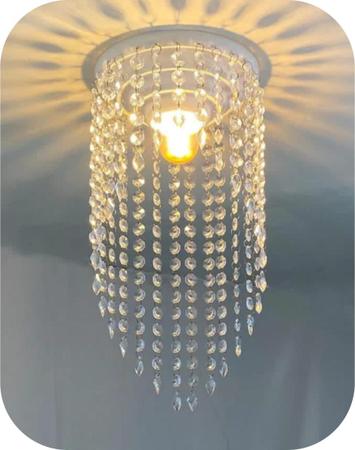 Imagem de Lustre Pendente de Cristal Acrílico Campo XXI + Lâmpada LED Ilumine e decore a sua casa