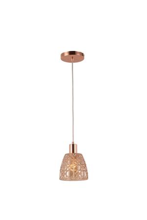 Imagem de Lustre Pendente em Vidro Moema Cobre Rose Gold Estilo Retrô Moderno E27