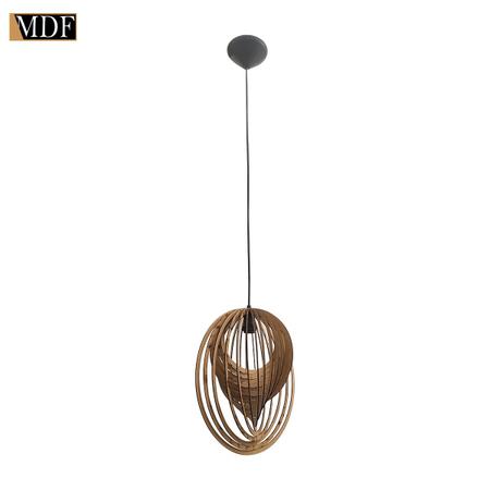 Imagem de Lustre Pendente Gota Design Moderno Rustico Mdf Cru Bivolt 