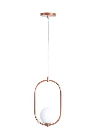 Imagem de Lustre Pendente Jabuticaba Oval /1 Globo de Vidro -Rose Gold