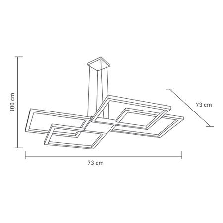 Imagem de Lustre Pendente LED 96W Design Moderno Quarto Sala Bivolt