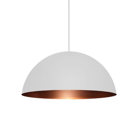 Imagem de Lustre Pendente Meia Lua 40Cm Alumínio Branco Com Cobre RRJV