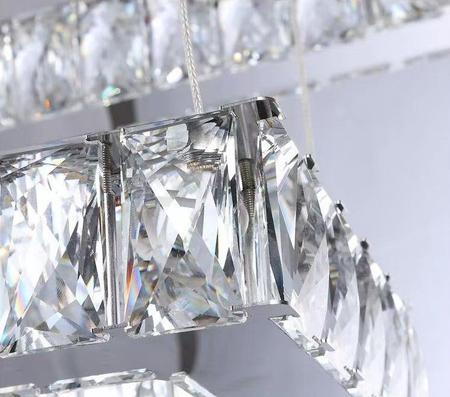 Imagem de Lustre Pendente Moderno Luxo Cristal K9 Quadrado 38cmx38cm