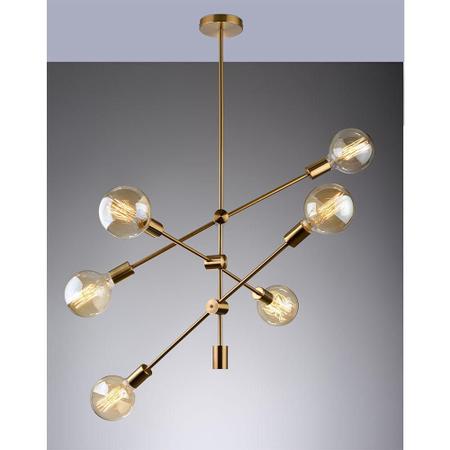 Imagem de Lustre/Pendente Moderno Sputnik Circuit Dourado 6XE27 - Design Moderno Quarto/Sala - Startec