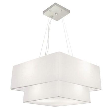 Imagem de Lustre Pendente Quadrado Branco MJ-4346 Para Mesa de Jantar e Estar