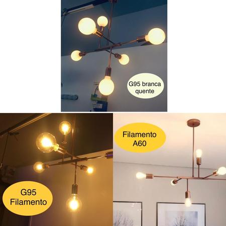 Imagem de Lustre pendente sputnik gold 6 braço luminaria com lampada