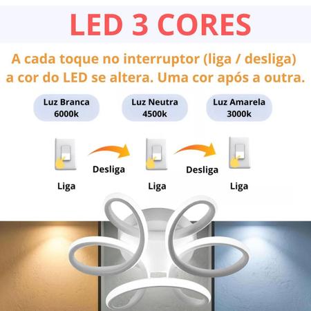 Imagem de Lustre Plafon Led 25Cm Luminária Teto 24 Watts Gimpo