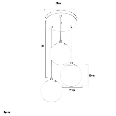 Imagem de Lustres Pendentes Triplo Orby Bolinha Escovado