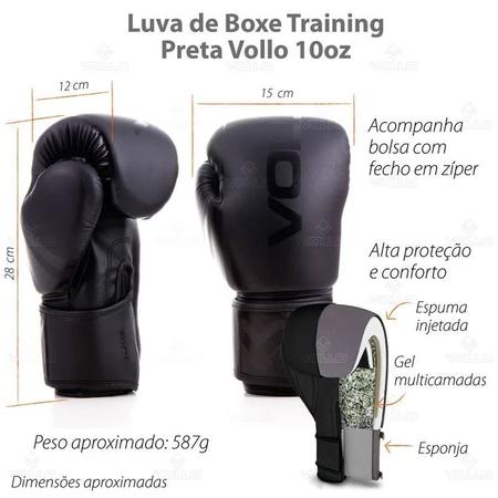 Imagem de Luva de boxe muay thai kickboxing training 14oz preta vollo