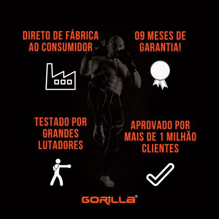 Imagem de Luva de boxe Profissional 12 Oz Exclusiva Black Muay Thai Boxe Boxing Equipamento Gorilla