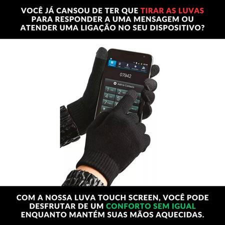 Imagem de Luva De Lã Touch Screen Celular Tablet Moto Térmica Inverno Motociclista Motoqueiro Neve Quente Adulto Mexer Frio Tela