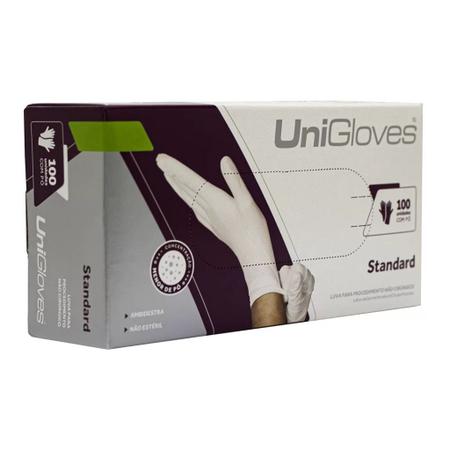 Imagem de Luva de Látex Branca para  Manicure Unhas  - Unigloves