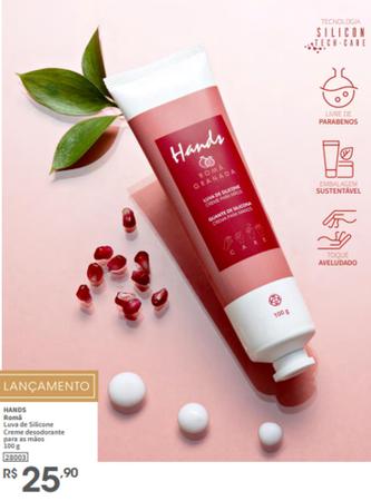 Imagem de Luva De Silicone Romã Creme Para As Mãos Hands 100g