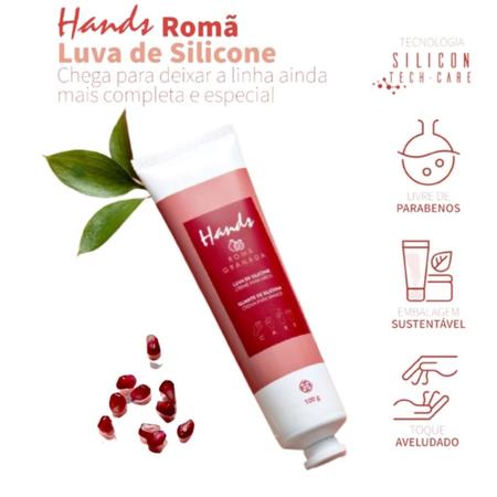 Imagem de Luva De Silicone Romã Creme Para As Mãos Hands 100g