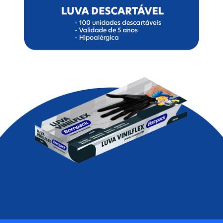 Imagem de Luva Descartavel Vinilflex Caixa Com 100 Un tamanho G - Rosa