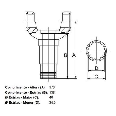 Imagem de Luva Do Cardan Deslizante Gm A/c/d 65 68 74 75 78