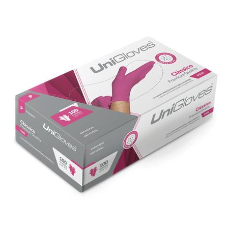 Imagem de Luva Látex Rosa Pink Unigloves Premium Com Pó (CX com 100 UN)