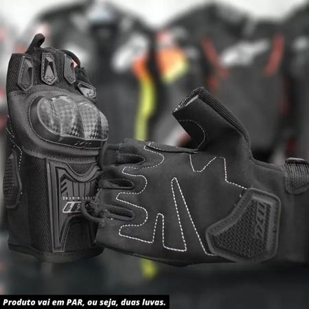Imagem de Luva Motociclista X11 Blackout Aberto Meio Dedo Com Proteção