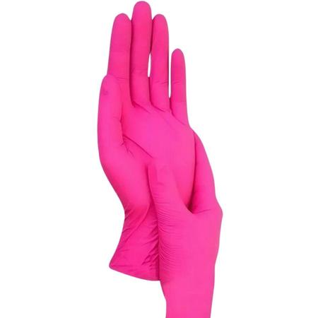 Luva nitrilica rosa m medix com 100 Imagem de Luva nitrilica rosa m medix com 100