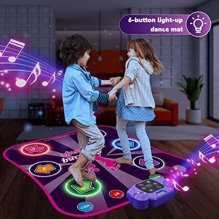 Dança Mat Brinquedos Para 3-10 Ano De Idade Meninas , 5 Jogo Modos  Incluindo 3 Desafio Levels , Ajustável Almofada Da De Volume Com Luzes LED  , Presentes De Aniversário De Natal 3 4 5 6 7 8 9 + Velho