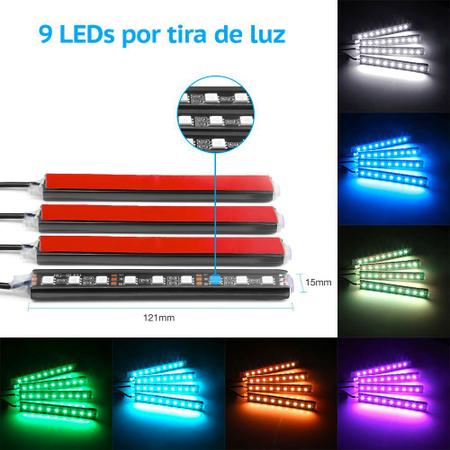 Imagem de Luz Barra Led Neon Tunning Automotivo Carro Interno 7 Cores Controle Jeep Renegade 2015 2016 2017 2018 2019 2020