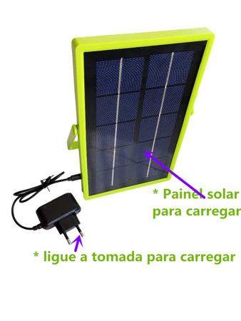 Imagem de Luz de Emergencia Recarregavel Portatil + Placa Solar Completo