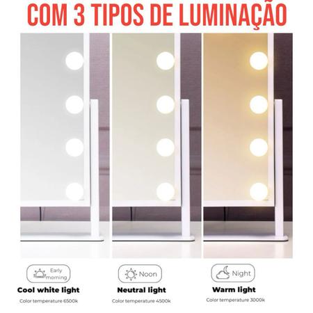 Imagem de Luz De Espelho Kit Com 10 Led 3 Cores Luminaria Para Camarim
