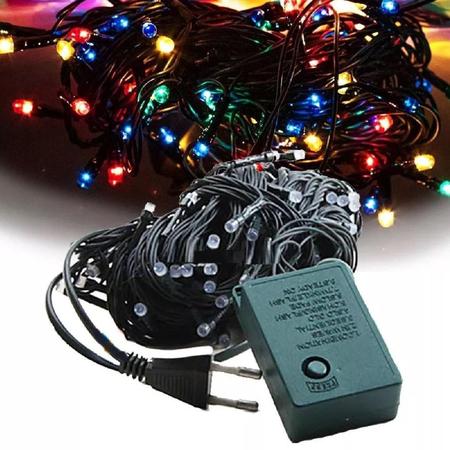 Imagem de Luz de Natal Led 50 LEDs Coloridos 8 Funções Fio Verde 5m